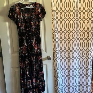 Floor length button up dress or duster ( if buttons left open)